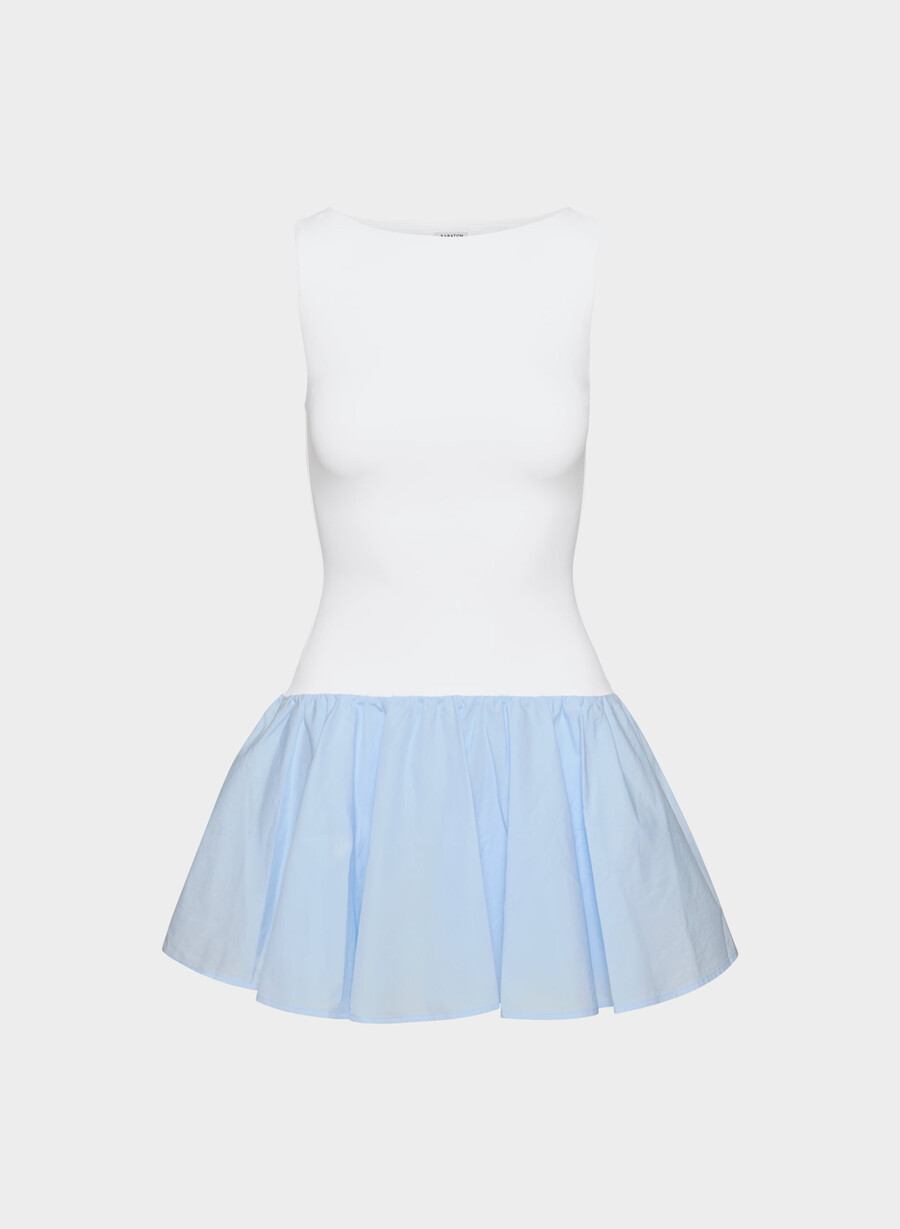 segment popeline kleid skyline bl brt weiss