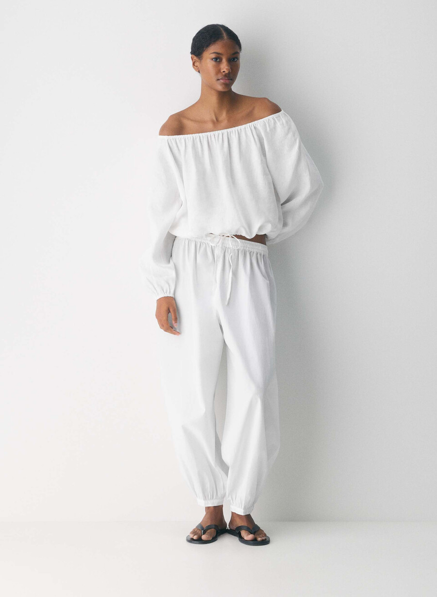 fiore leinenbluse weiss