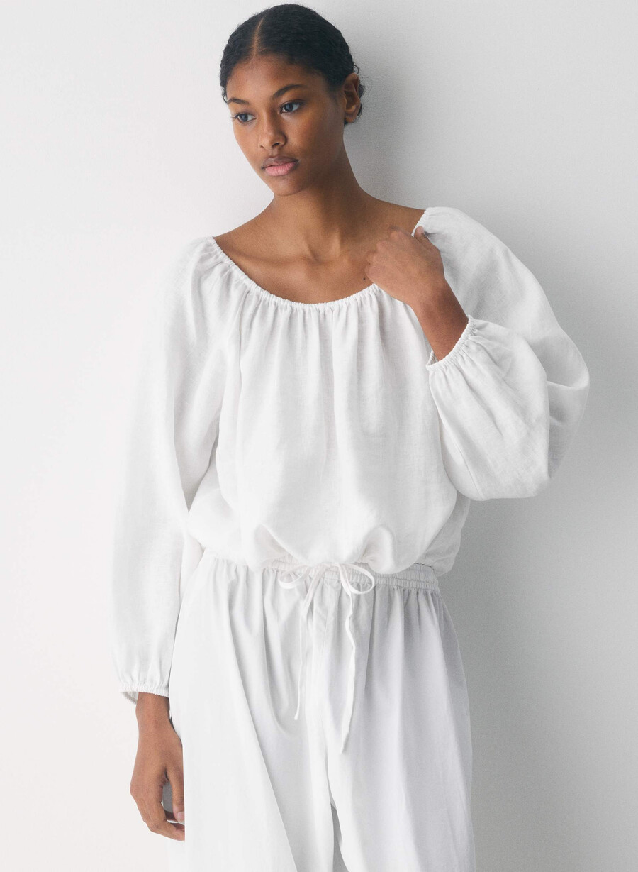 fiore leinenbluse weiss