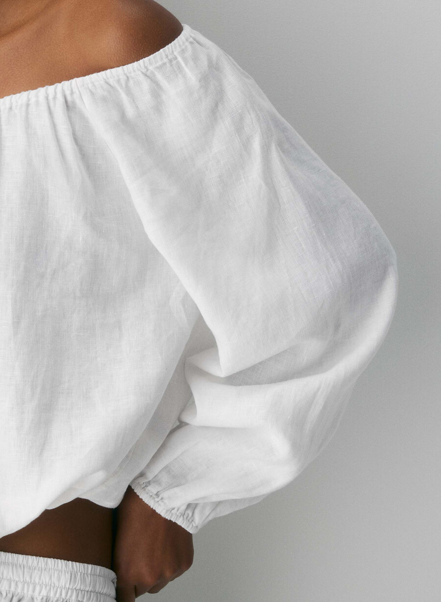 fiore leinenbluse weiss