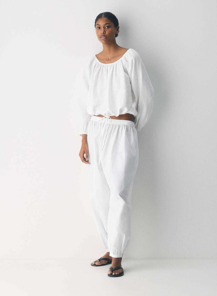 fiore leinenbluse weiss