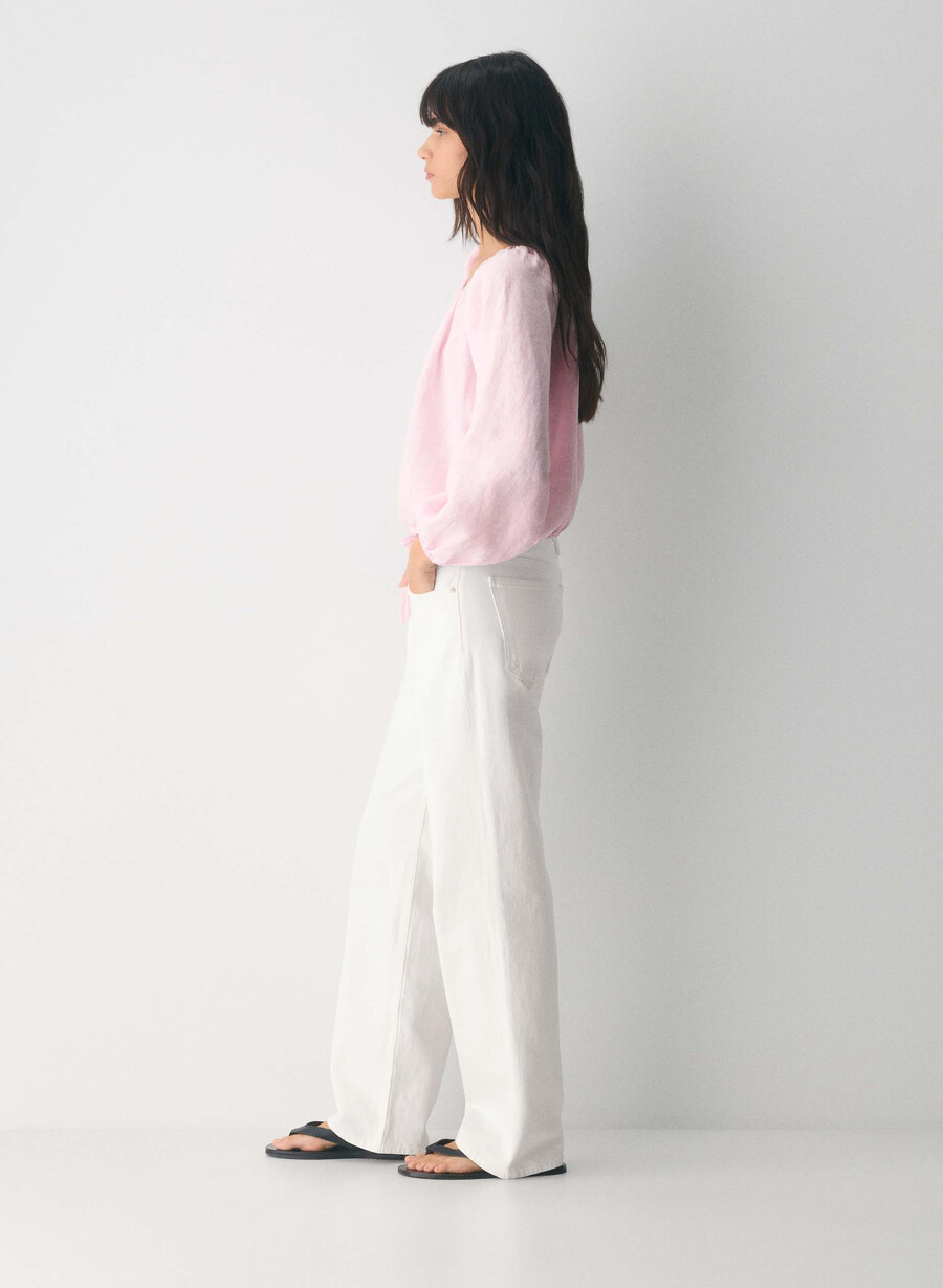 fiore leinenbluse villa pink