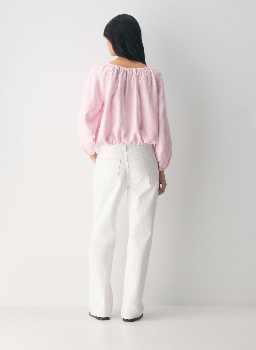 fiore leinenbluse villa pink