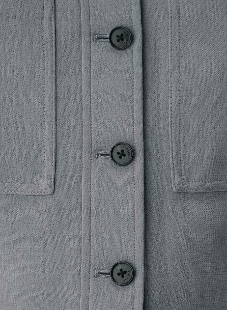 kurze kurze jacke – crepette riverstone grau
