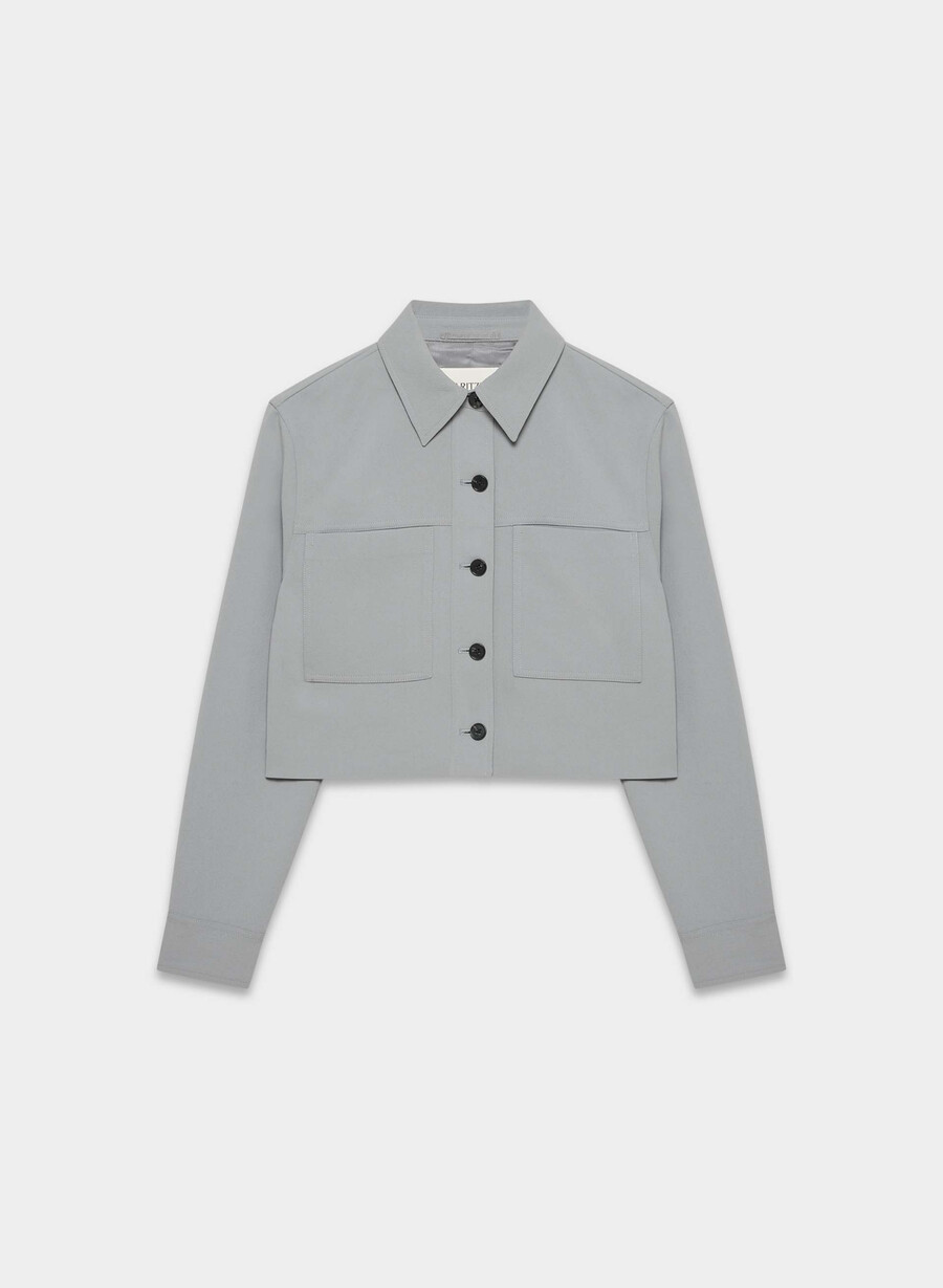 kurze kurze jacke – crepette riverstone grau