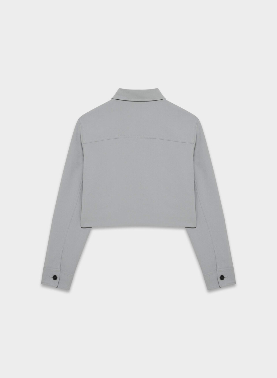 kurze kurze jacke – crepette riverstone grau