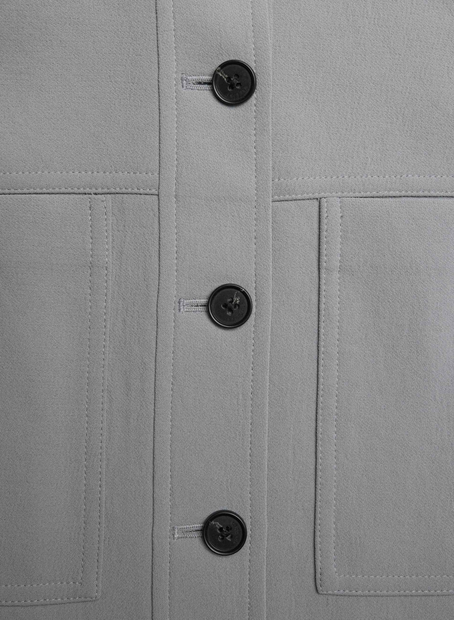 kurze kurze jacke – crepette riverstone grau