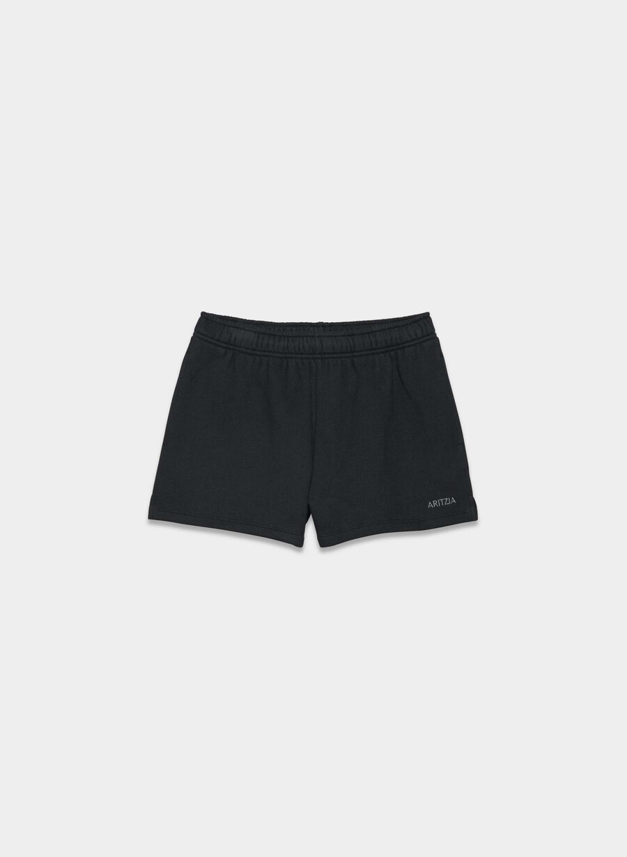 kuschelige fleece-minishorts mit hohem bund schwarz