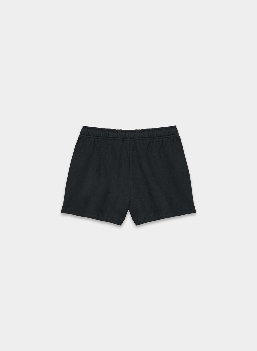 kuschelige fleece-minishorts mit hohem bund schwarz