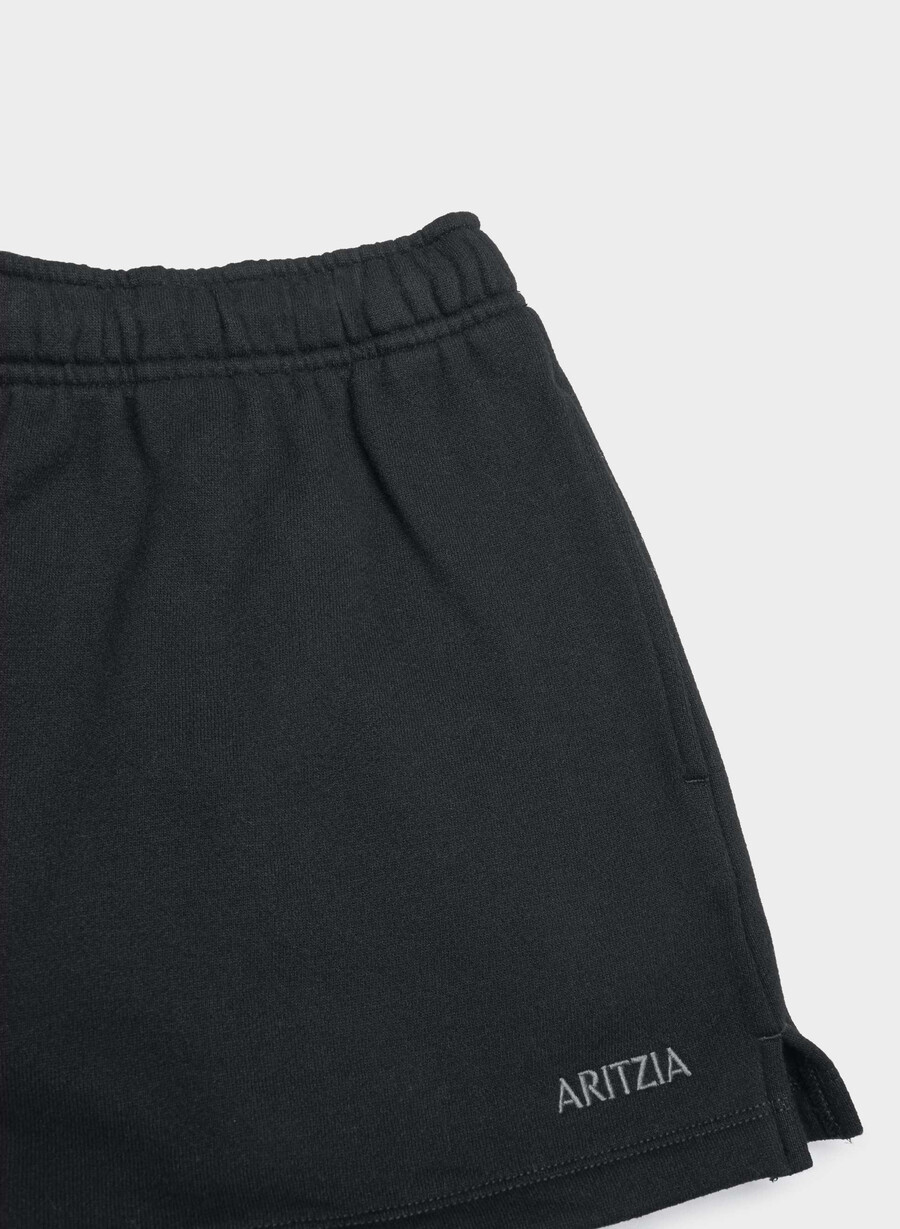 kuschelige fleece-minishorts mit hohem bund schwarz