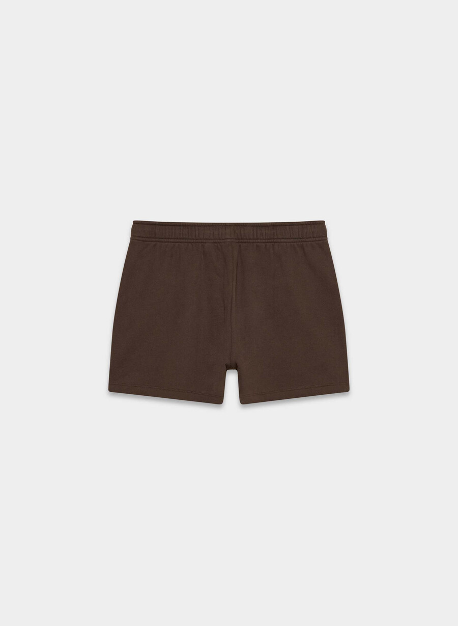 kuschelige fleece-minishorts mit hohem bund sattes mokkabraun