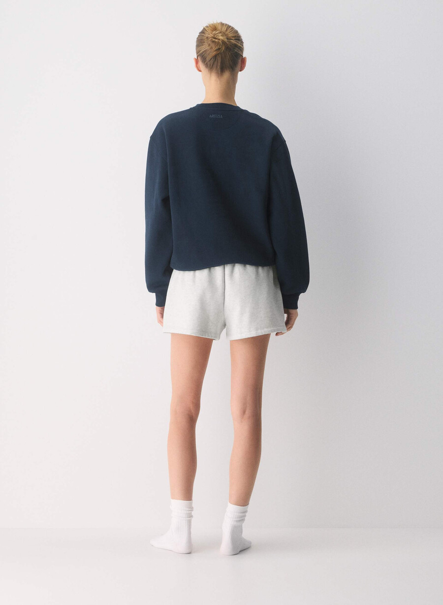 kuschelige fleece-minishorts mit hohem bund meliert in weiß