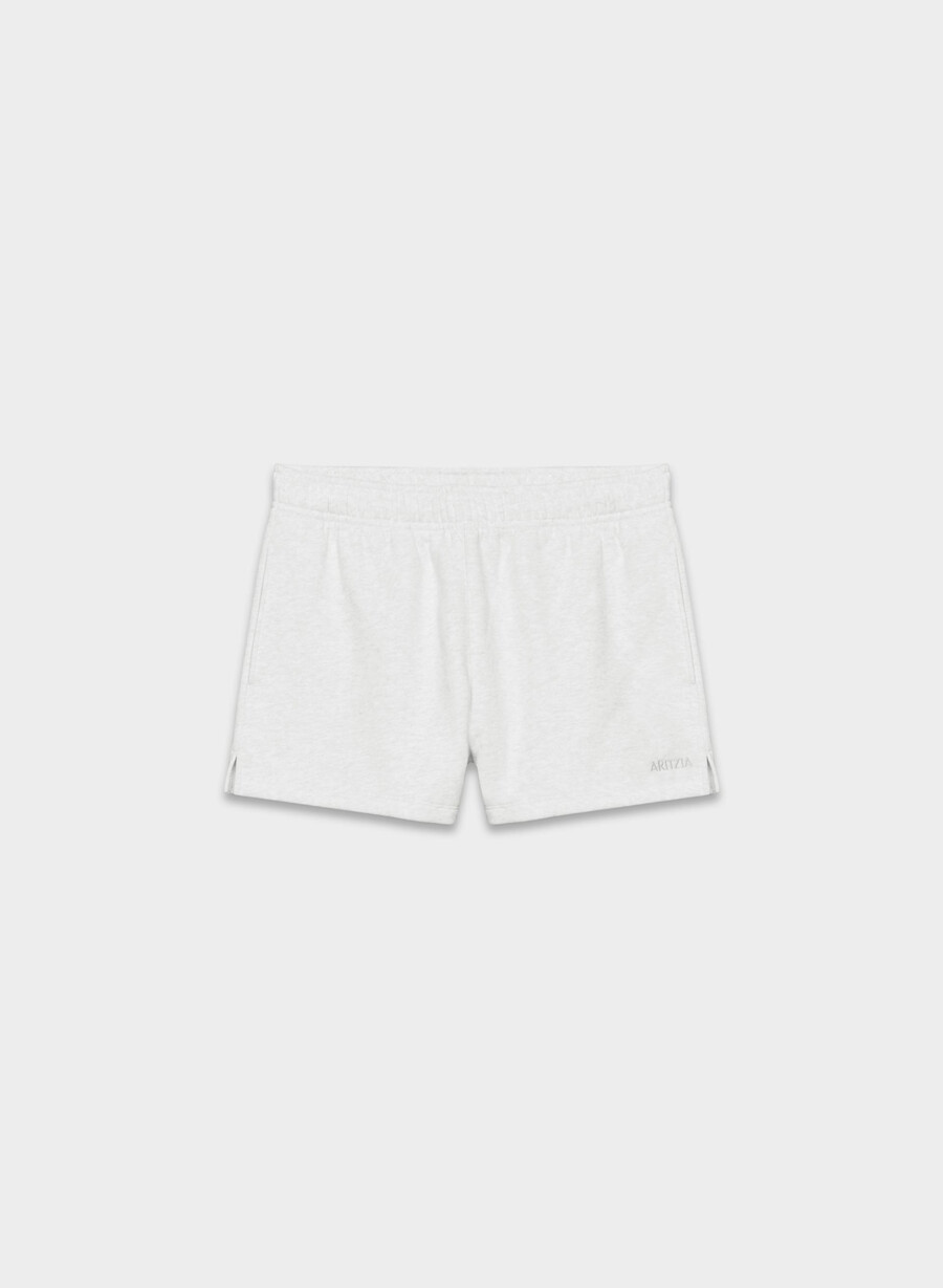 kuschelige fleece-minishorts mit hohem bund meliert in weiß