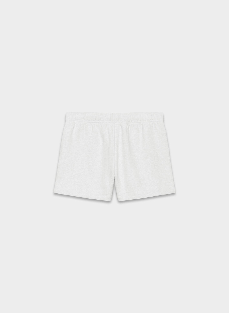 kuschelige fleece-minishorts mit hohem bund meliert in weiß