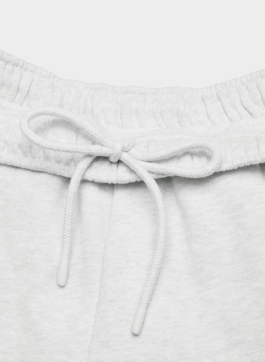 kuschelige fleece-minishorts mit hohem bund meliert in weiß