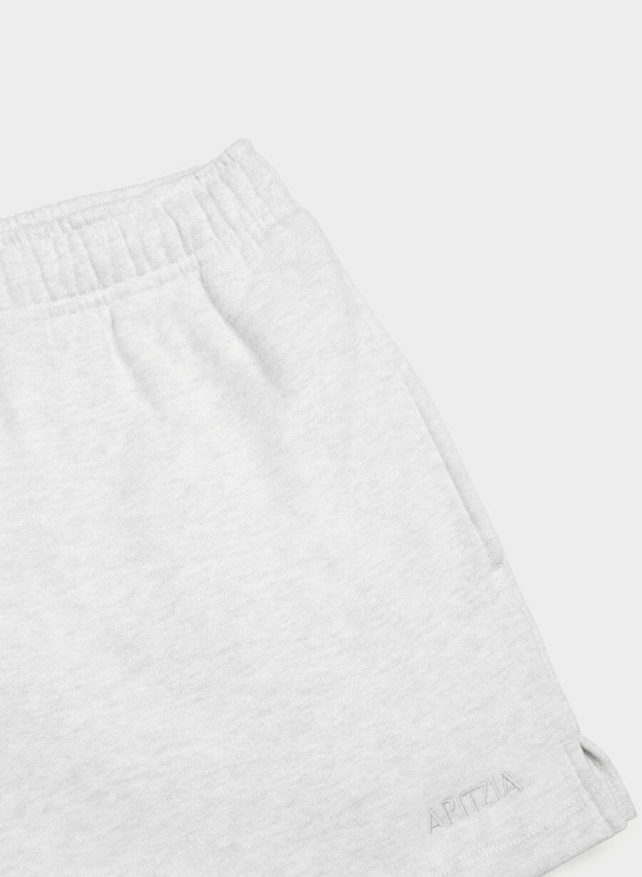kuschelige fleece-minishorts mit hohem bund meliert in weiß