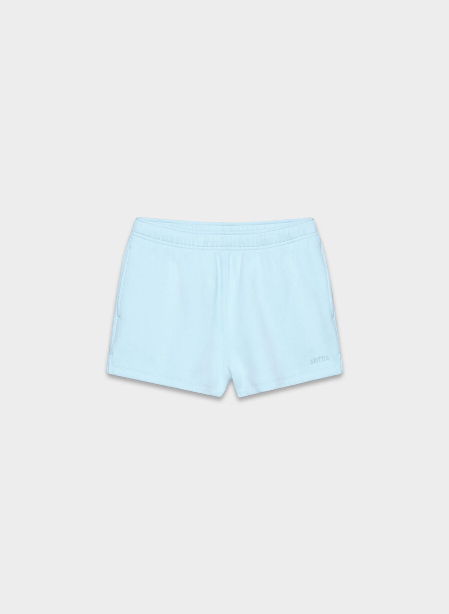 kuschelige fleece-minishorts mit hohem bund in villablau