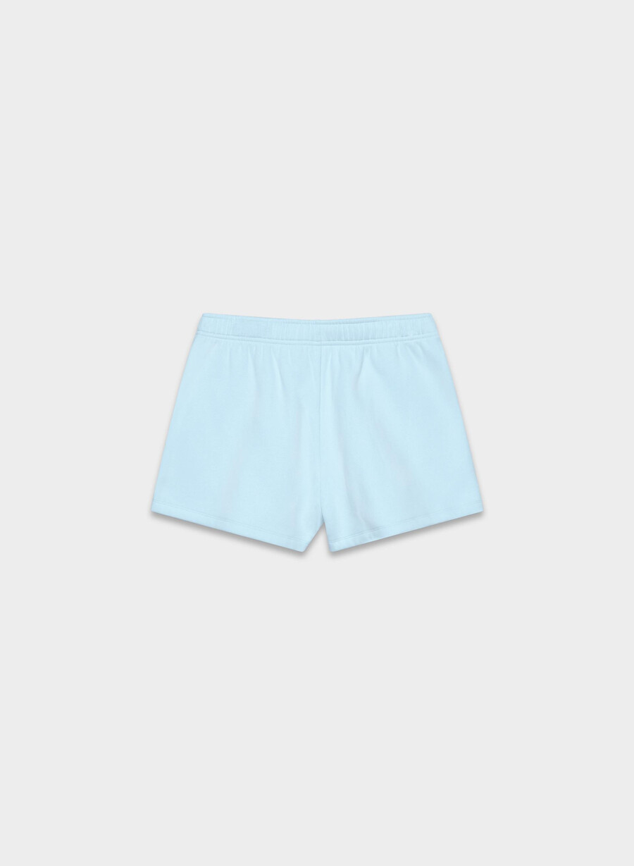 kuschelige fleece-minishorts mit hohem bund in villablau