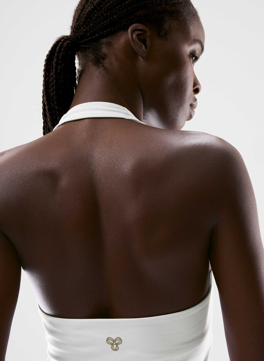 butter prime halter sporttanktop strahlend weiß