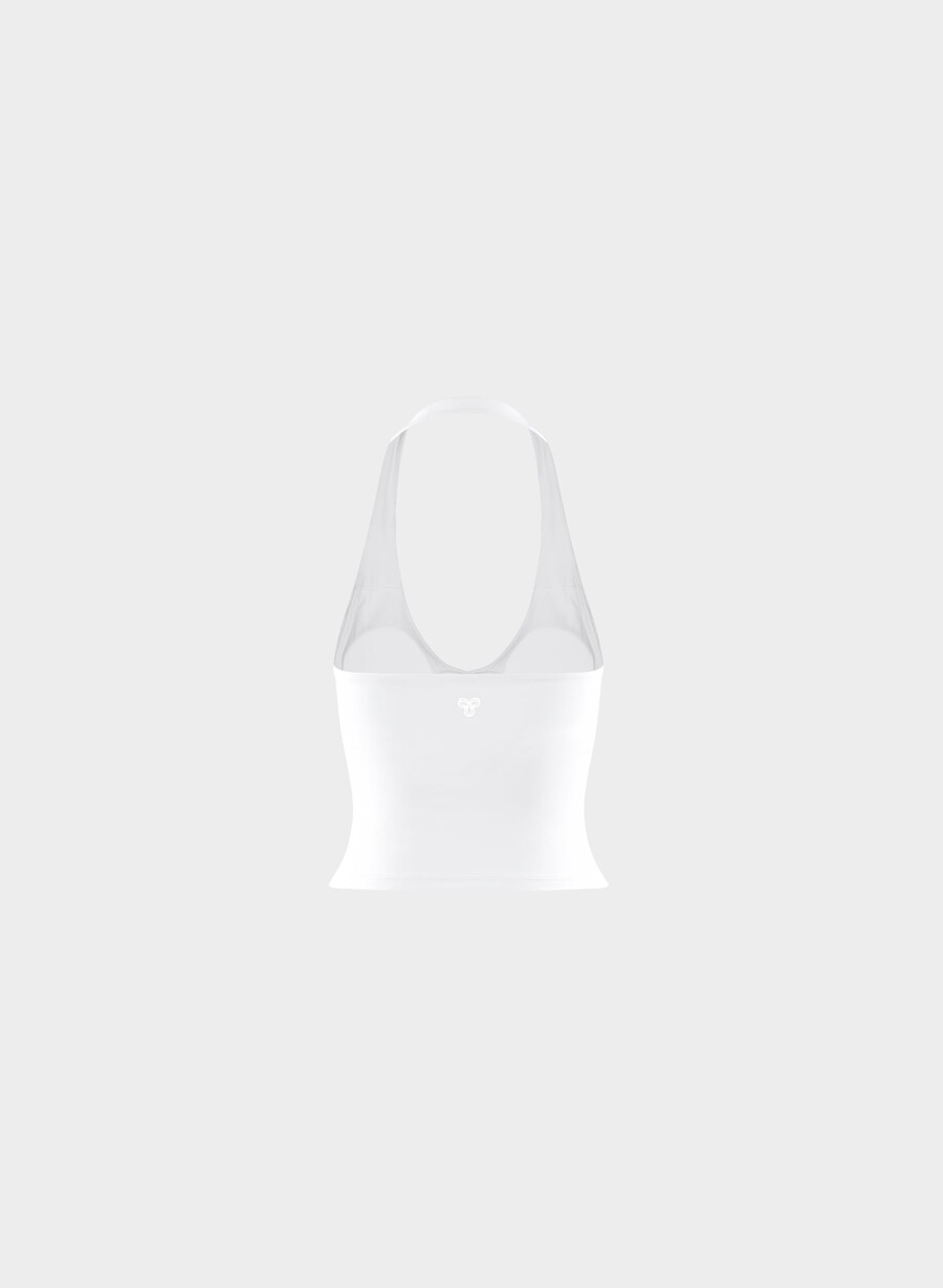 butter prime halter sporttanktop strahlend weiß