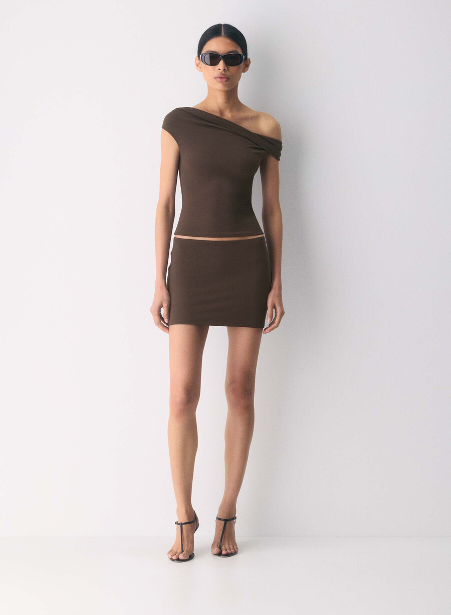 original contour request micro tube skort rich mocha brown