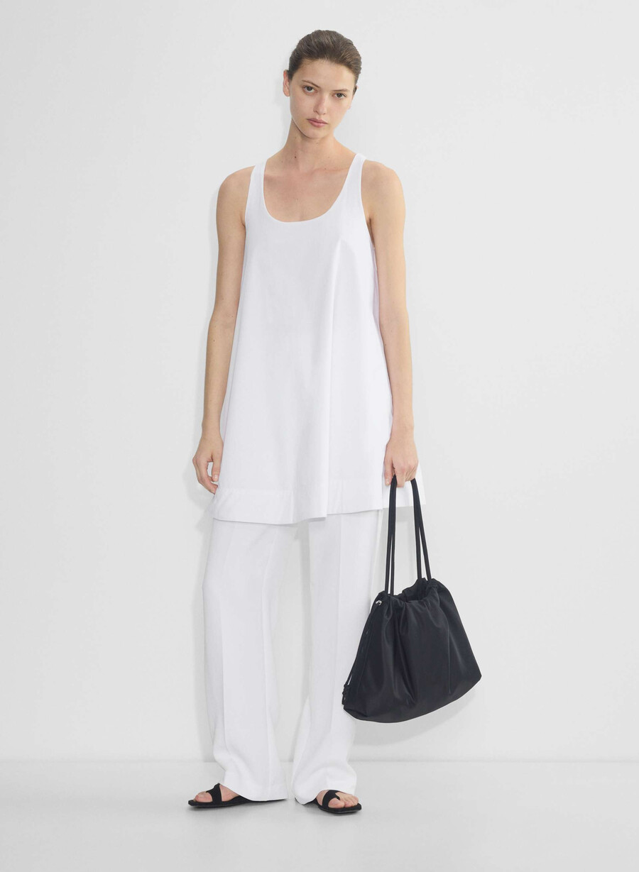 bewusstes popeline-kleid strahlend weiß