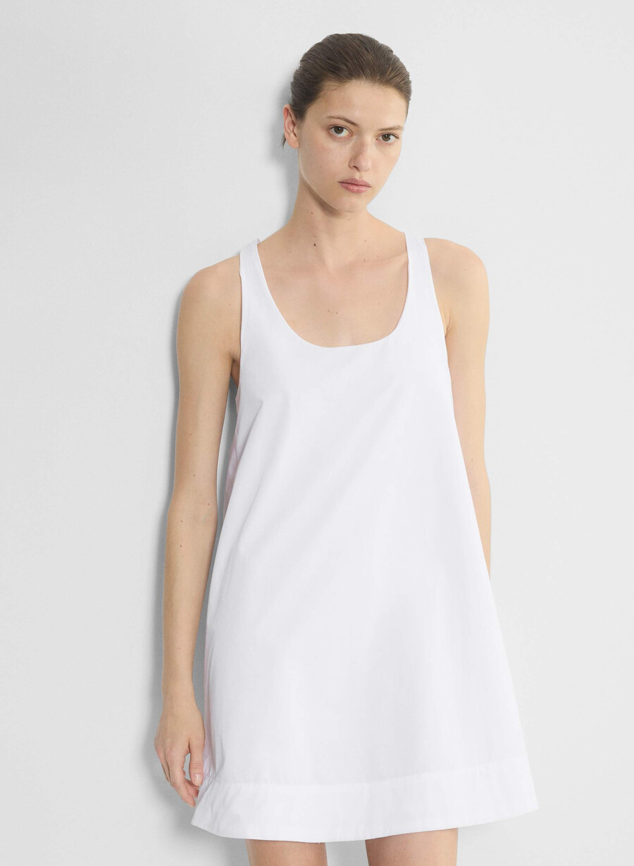 bewusstes popeline-kleid strahlend weiß