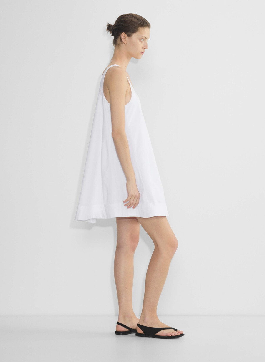 bewusstes popeline-kleid strahlend weiß