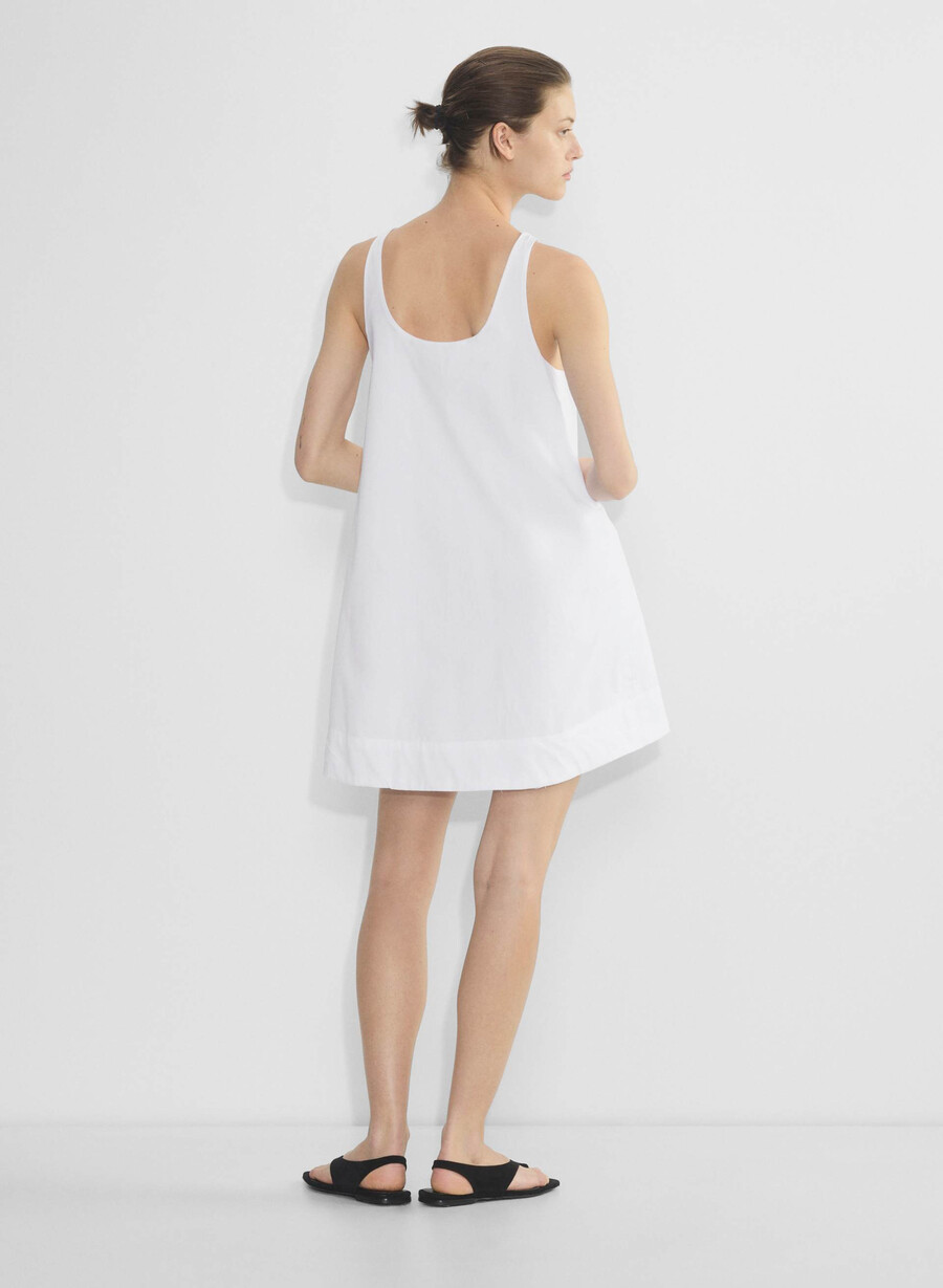 bewusstes popeline-kleid strahlend weiß