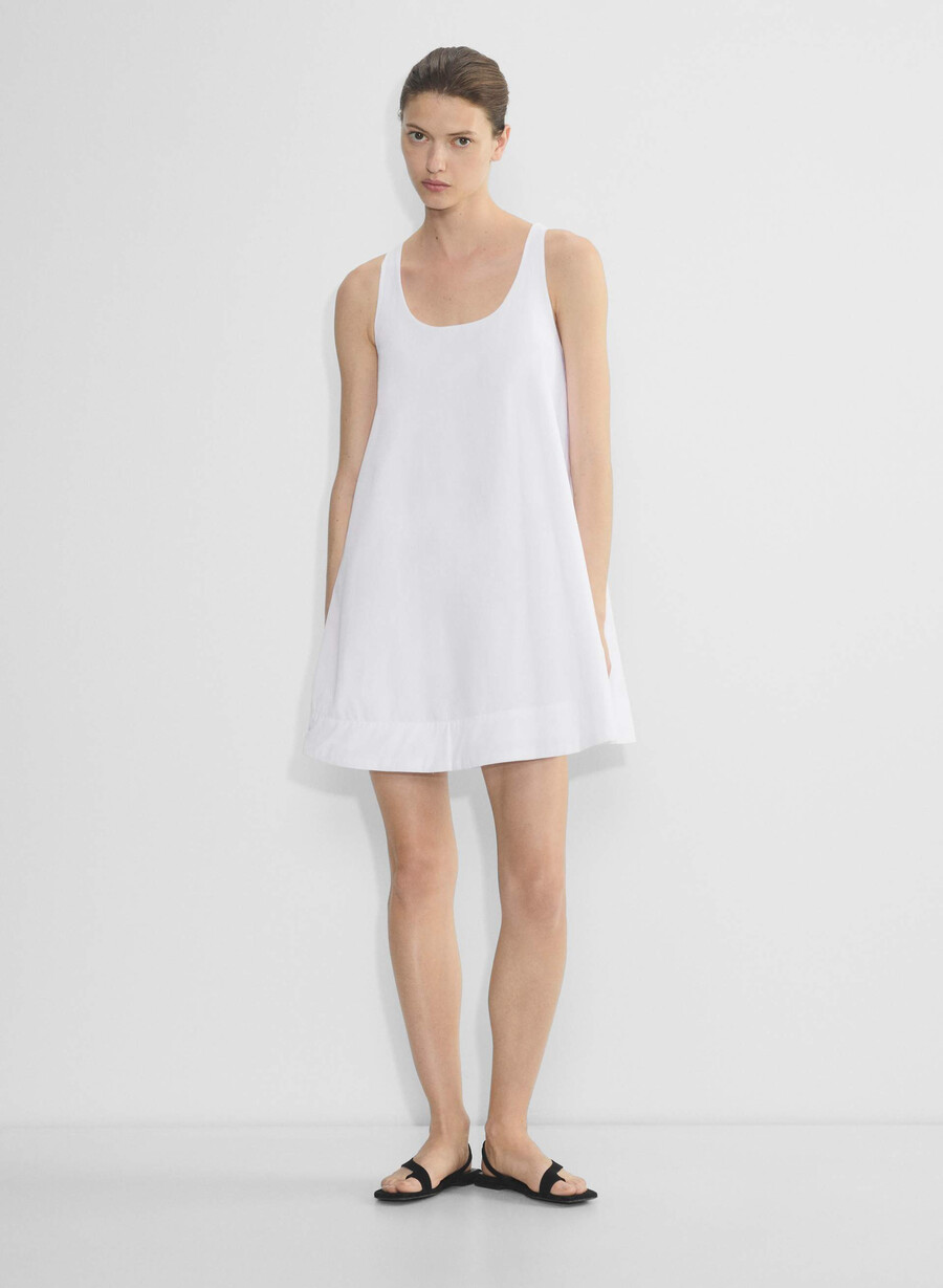 bewusstes popeline-kleid strahlend weiß