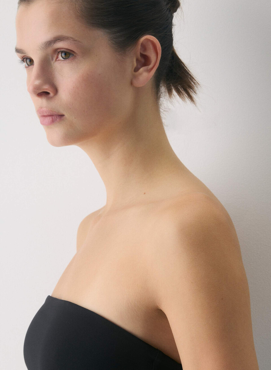 privates popeline-kleid schwarz