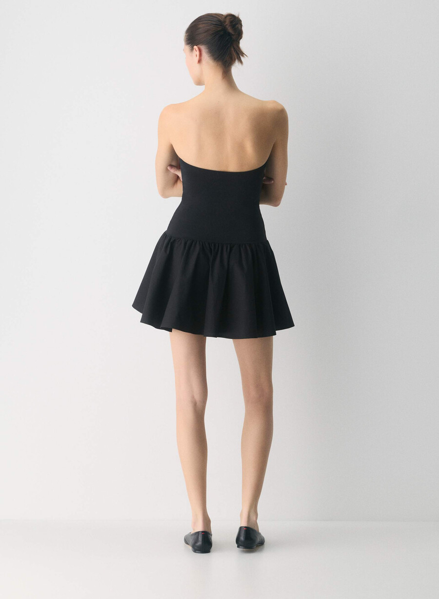 privates popeline-kleid schwarz