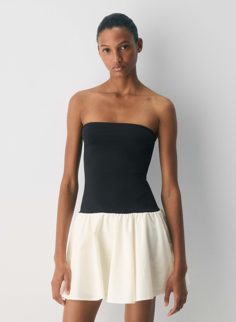 privates popeline-kleid hellbirbirkeschwarz