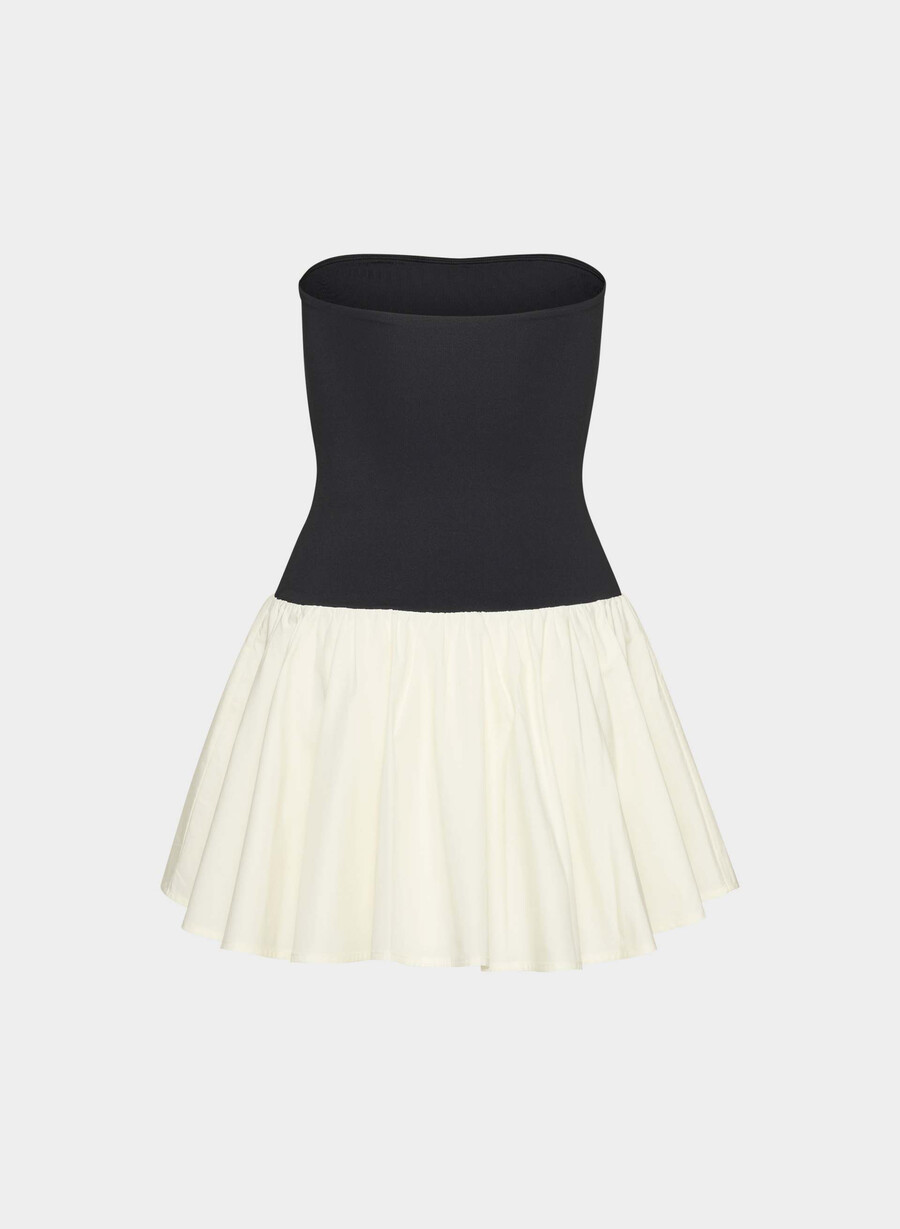 privates popeline-kleid hellbirbirkeschwarz
