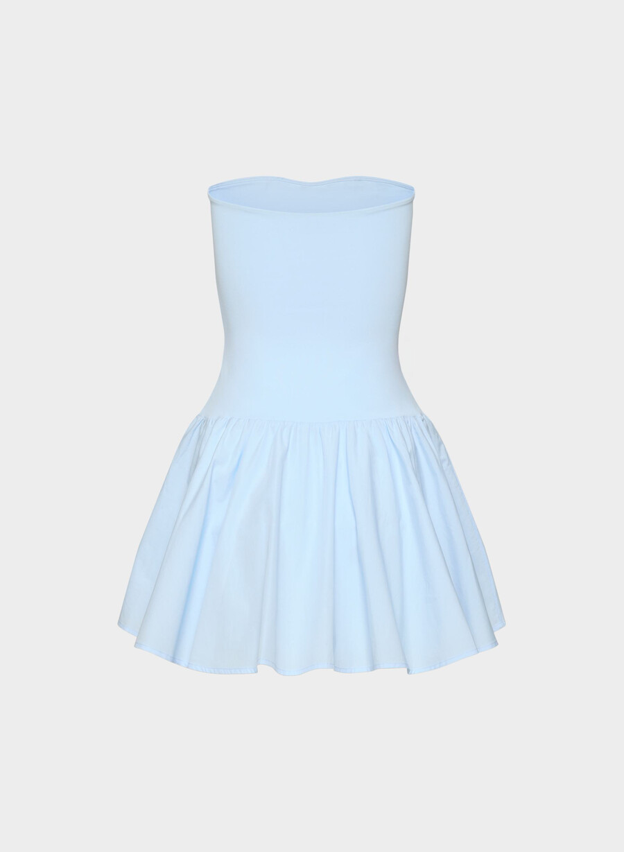 privates popeline-kleid villa blau