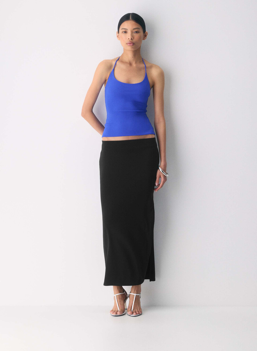original contour grace neckholder-top in flammenblau
