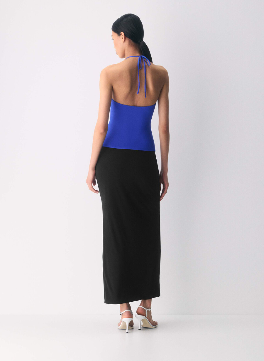 original contour grace neckholder-top in flammenblau