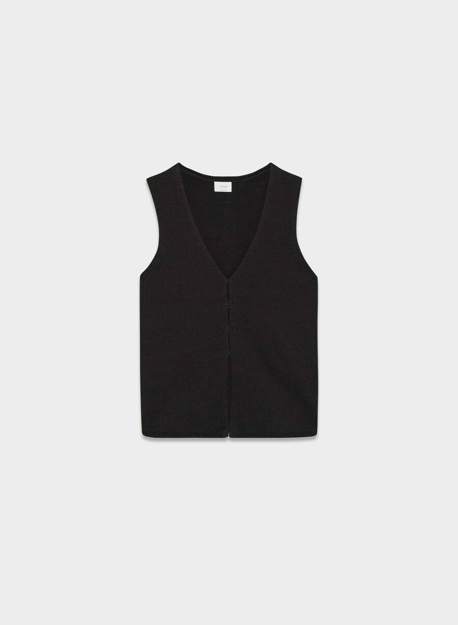 baskische hüftstrickweste schwarz