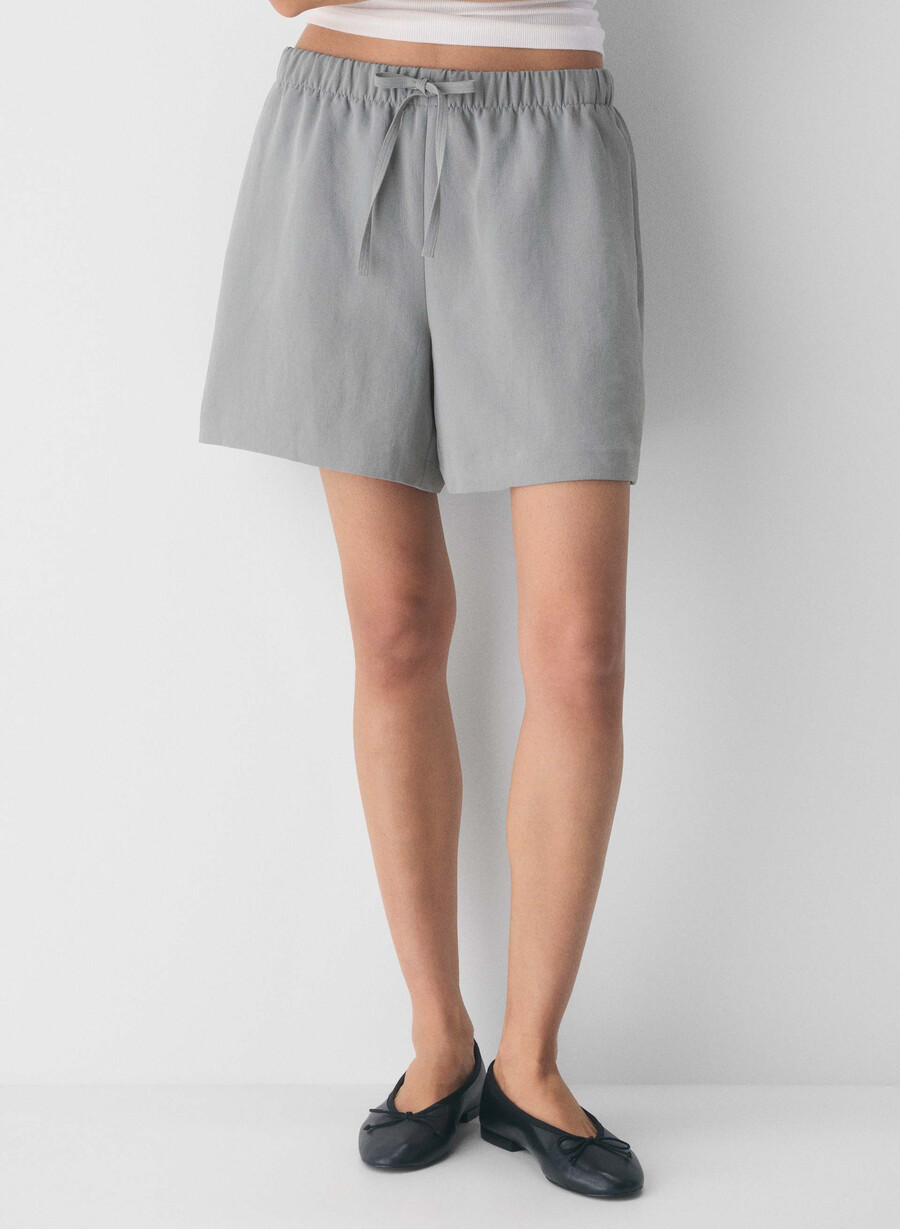 lodge short mid-thigh - crepette riverstone grau