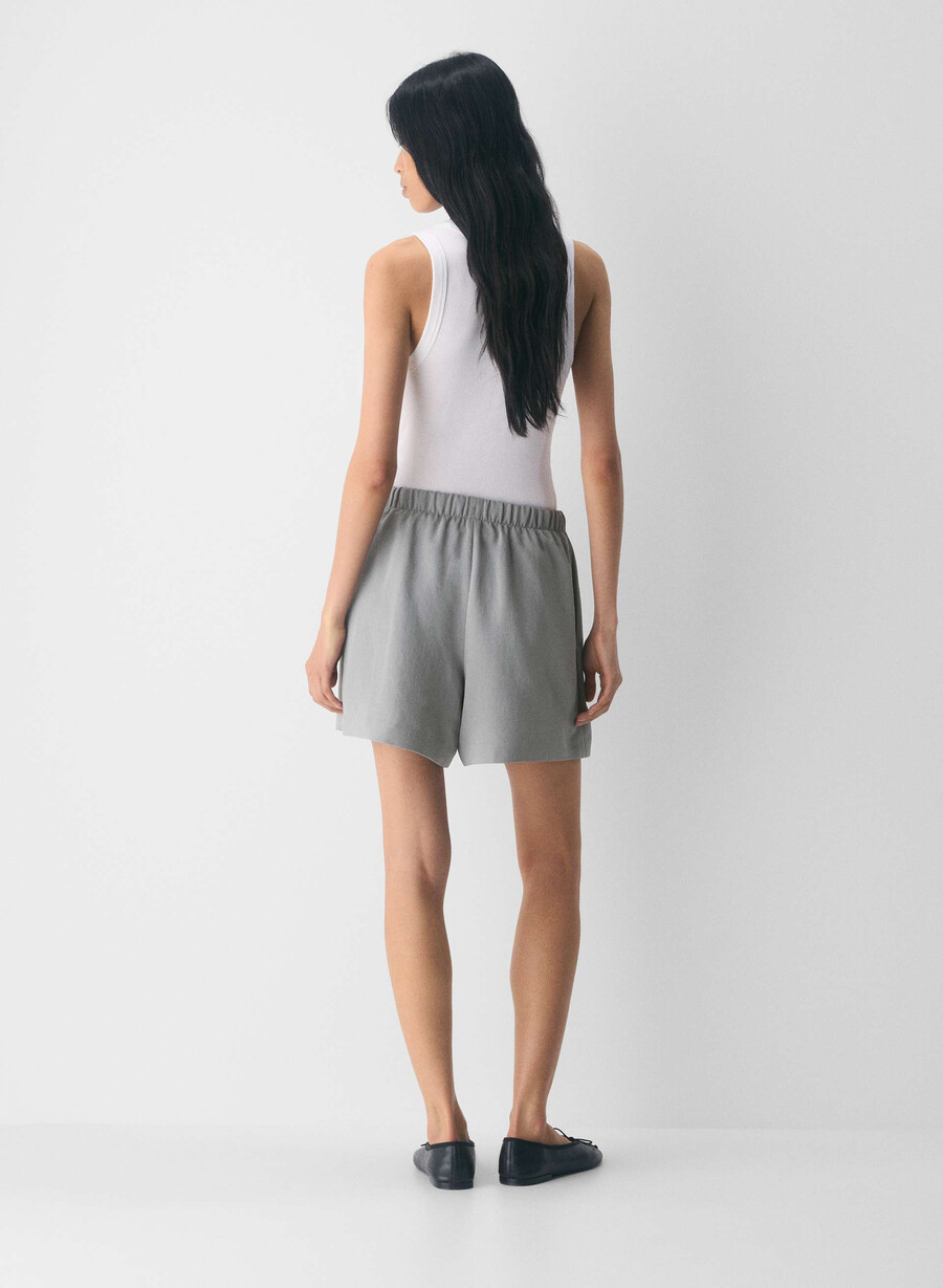 lodge short mid-thigh - crepette riverstone grau