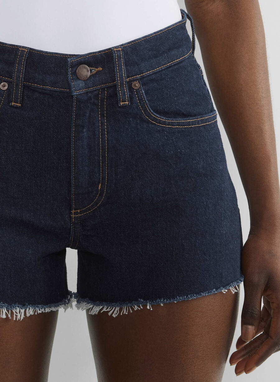denim forum jodie curve-fit hi-rise mini-denim-shorts no-stress dunkelblau