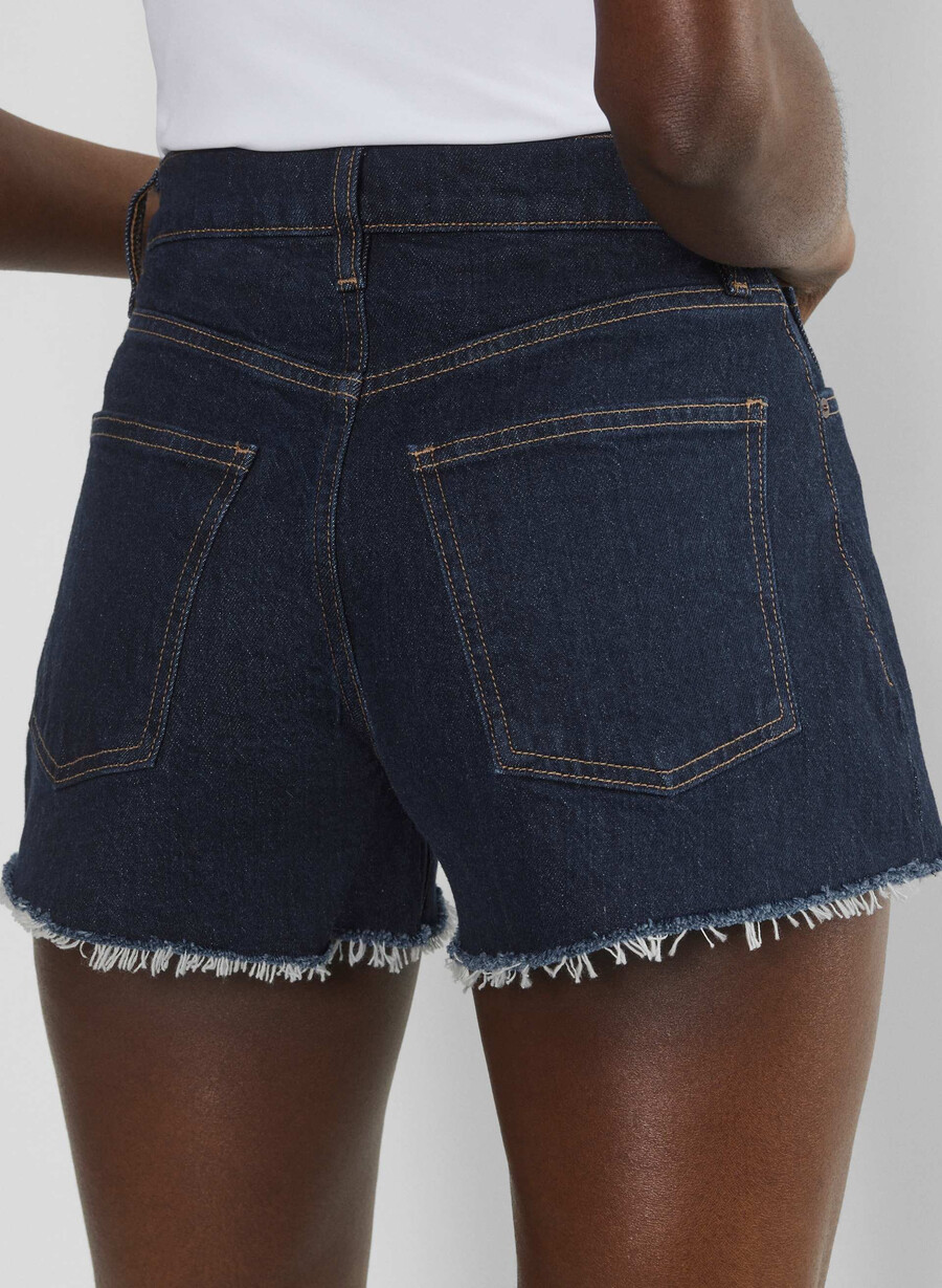 denim forum jodie curve-fit hi-rise mini-denim-shorts no-stress dunkelblau