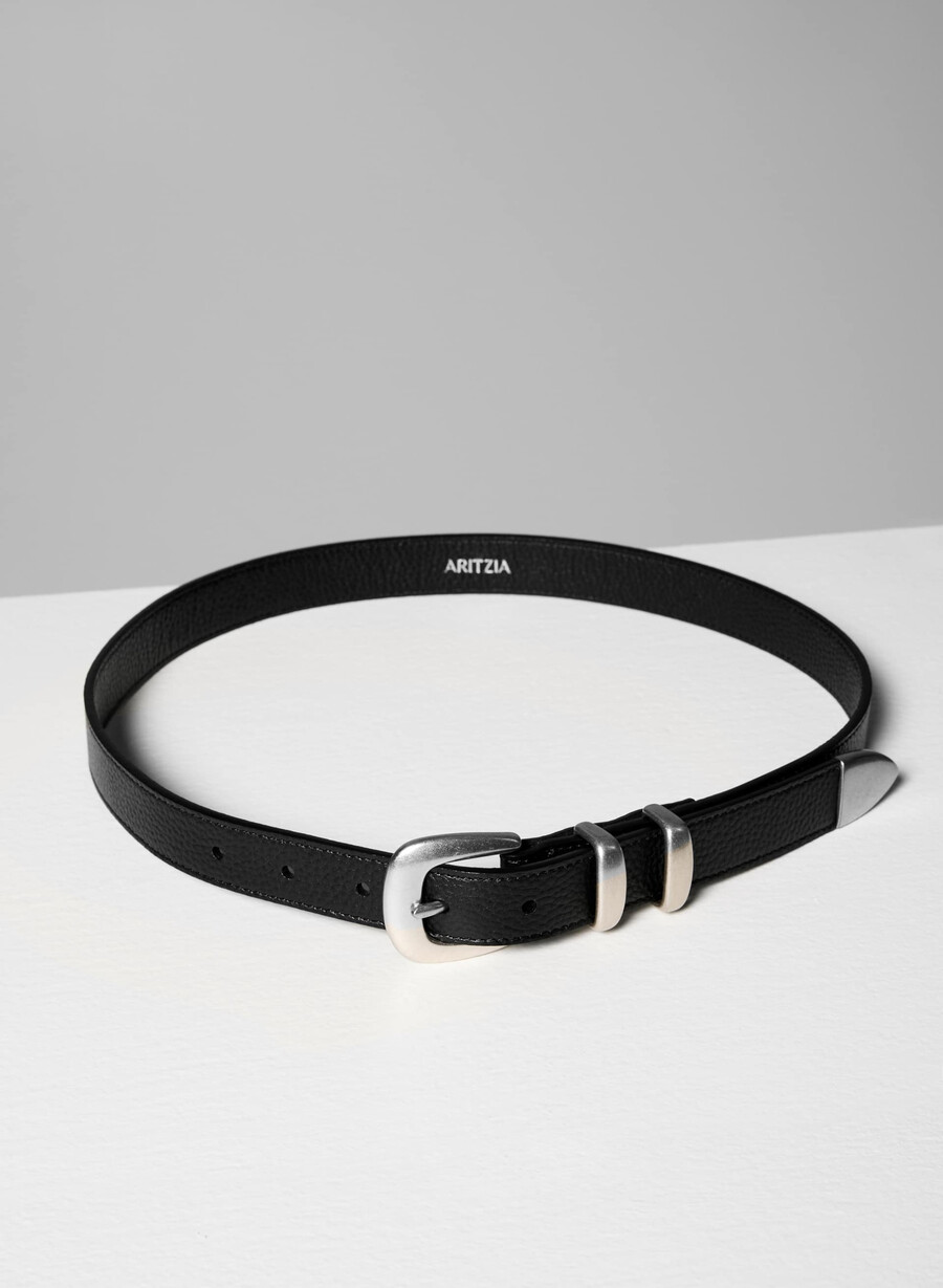 legendärer gürtel aus massivem messing und leder schwarzantik-silber