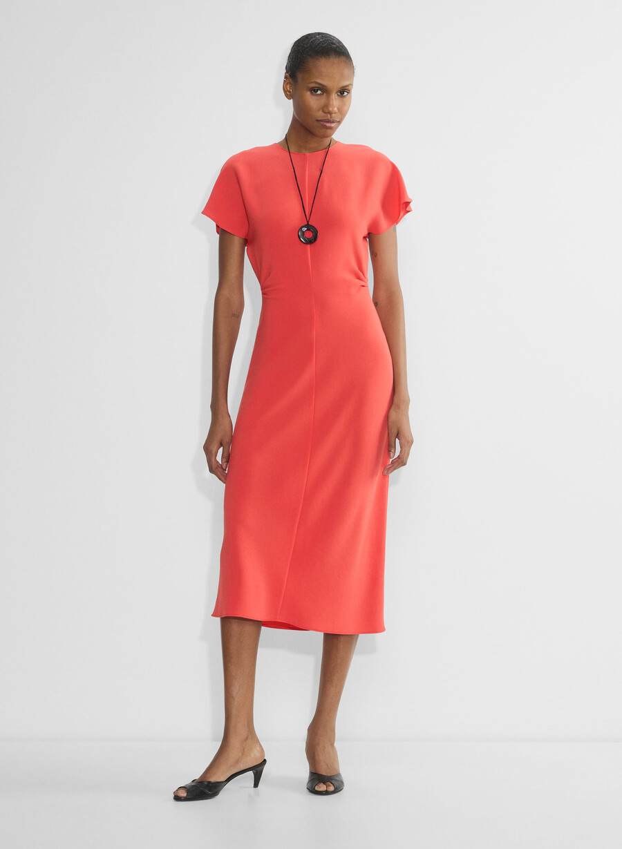 futuristisches kleid kirschrot