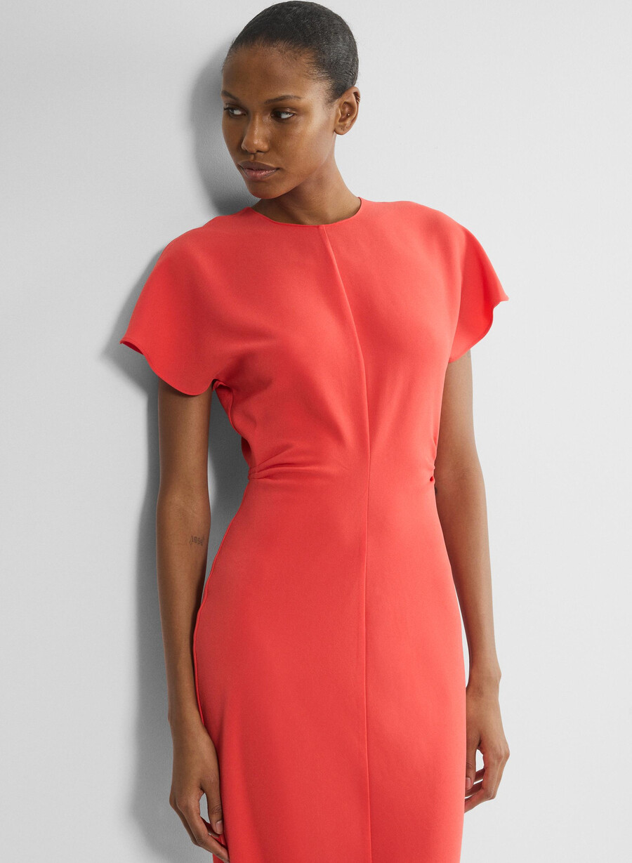 futuristisches kleid kirschrot