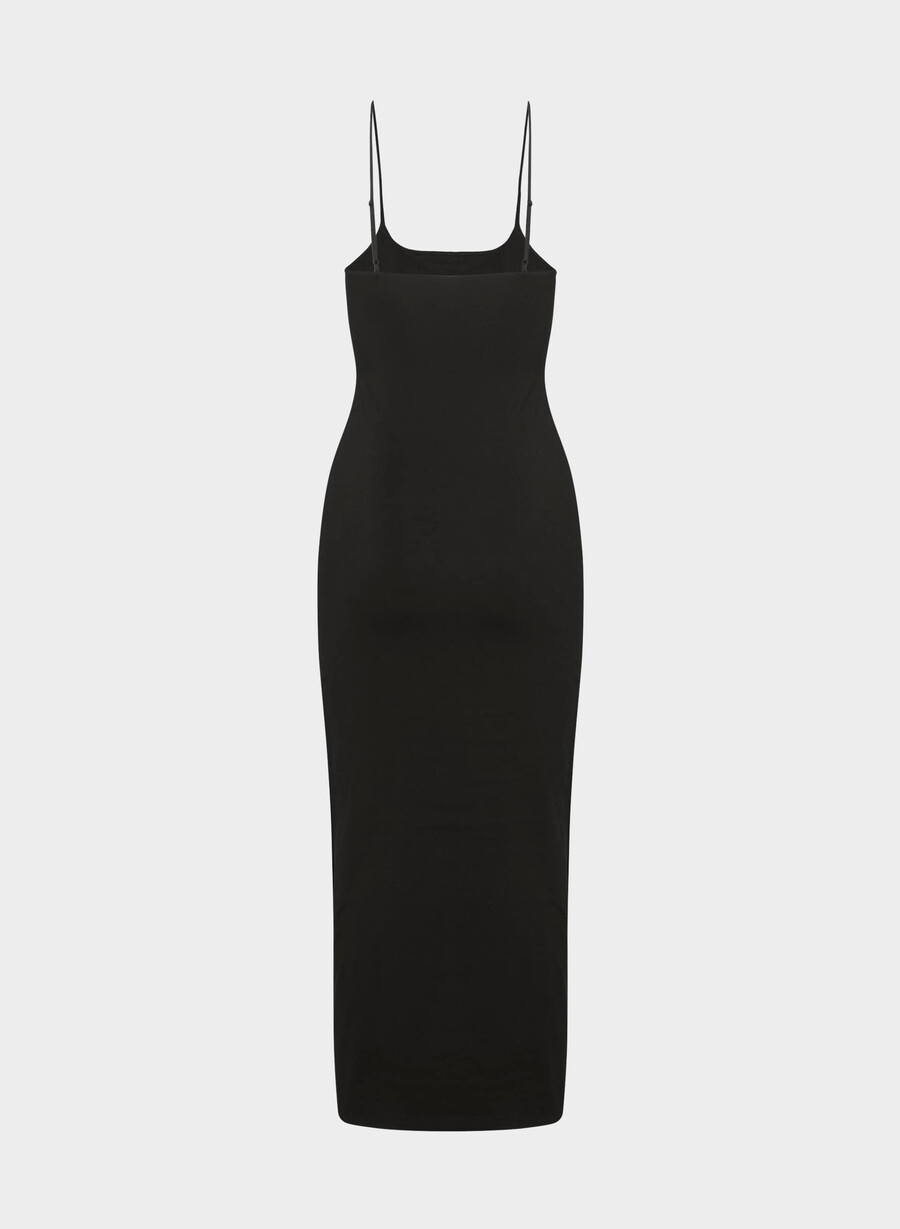 lässiges figurbetontes maxi-cami-kleid von summon schwarz
