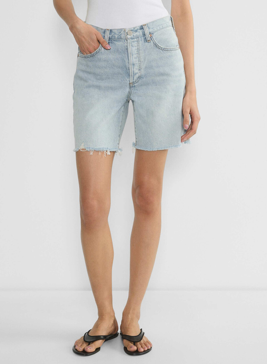 denim forum the 90s vintage hi-rise long denim short 15 yrs brl thr bleu