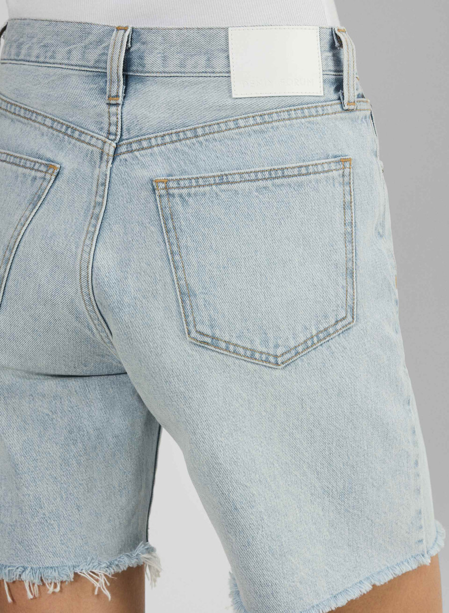 denim forum the 90s vintage hi-rise long denim short 15 yrs brl thr bleu