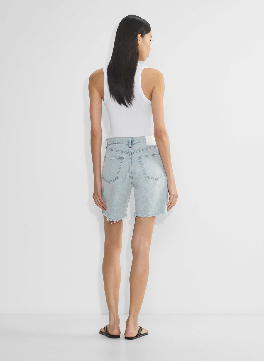 denim forum the 90s vintage hi-rise long denim short 15 yrs brl thr bleu