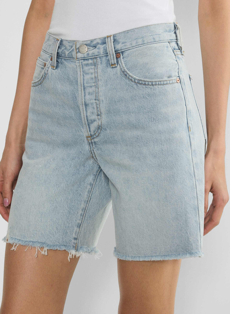 denim forum the 90s vintage hi-rise long denim short 15 yrs brl thr bleu